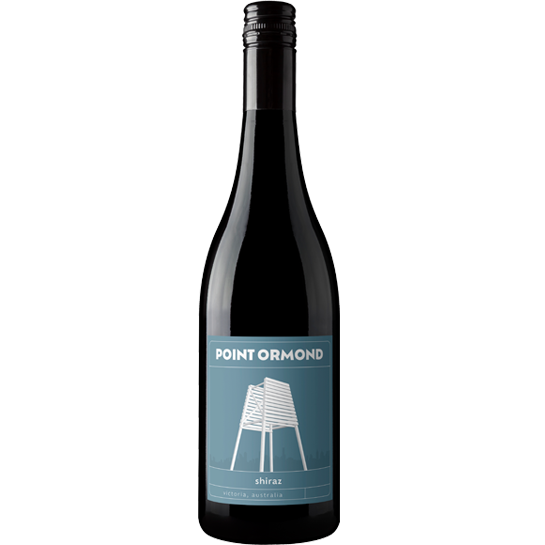 This image has an empty alt attribute; its file name is Point-Ormond-Shiraz-new-bottle-shot-BAW.png